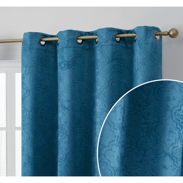 Hlc Me Redmont Lattice Thermal Energy Efficient Room Darkening Light Blocking Privacy Blackout Grommet Curtain Panels Set Of 2 Com Blackout Grommet Curtain Panels, White Light Blocking Grommet Curtains