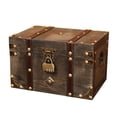 thumbnail image 1 of Caja de almacenamiento vintage, cofre del tesoro pirata, decoración del hogar, joyería coleccionable antigua SG, 1 of 8
