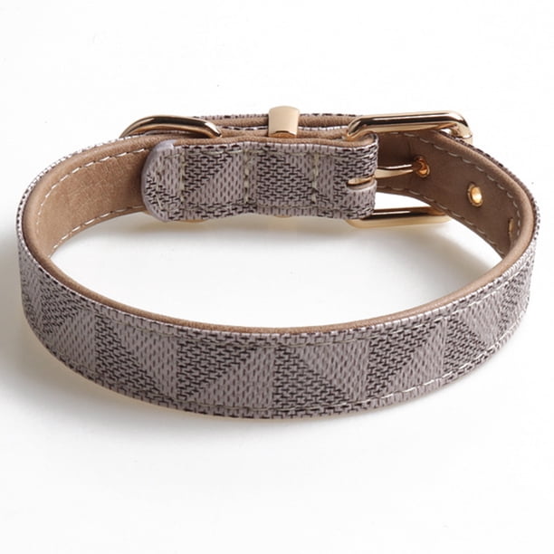 Collar de cuero para perros, collar de patrón a cuadros de moda, adecuado para gatos y perros MFZFUKR CPB-US-YY504-8