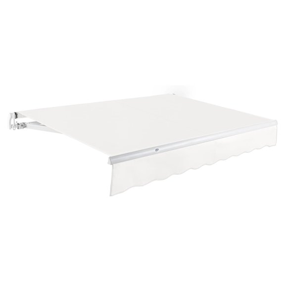 Awntech 12 Ft Maui Manual Heavy Duty Patio Retractable Awning (144in x 9.25in x 120in), White
