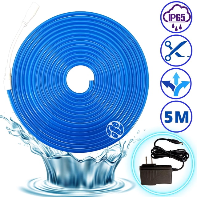 Tira LED Neón Azul Flexible Unicolor 5 Metros DOSYU DY-YL08E IP65