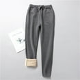thumbnail image 4 of Women's Warm Winter Fleece Sweatpants Sherpa Lined High Waist Drawstring Active Running Jogger Pants with Pockets, 4 of 5