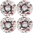 thumbnail image 2 of Shower Caps,Red Mushroom Plant White Pattern Waterproof Shower Cap for Women 4 Pieces,Double Reusable Hair Cover for Shower PEVA Elastic Stretch Hem, 2 of 7