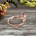 thumbnail image 4 of 1 Carat Oval Cut Morganite Solitaire Engagement Ring On 10K Rose Gold Art Deco Shining Startling Ring Anniversary Gift, 4 of 5