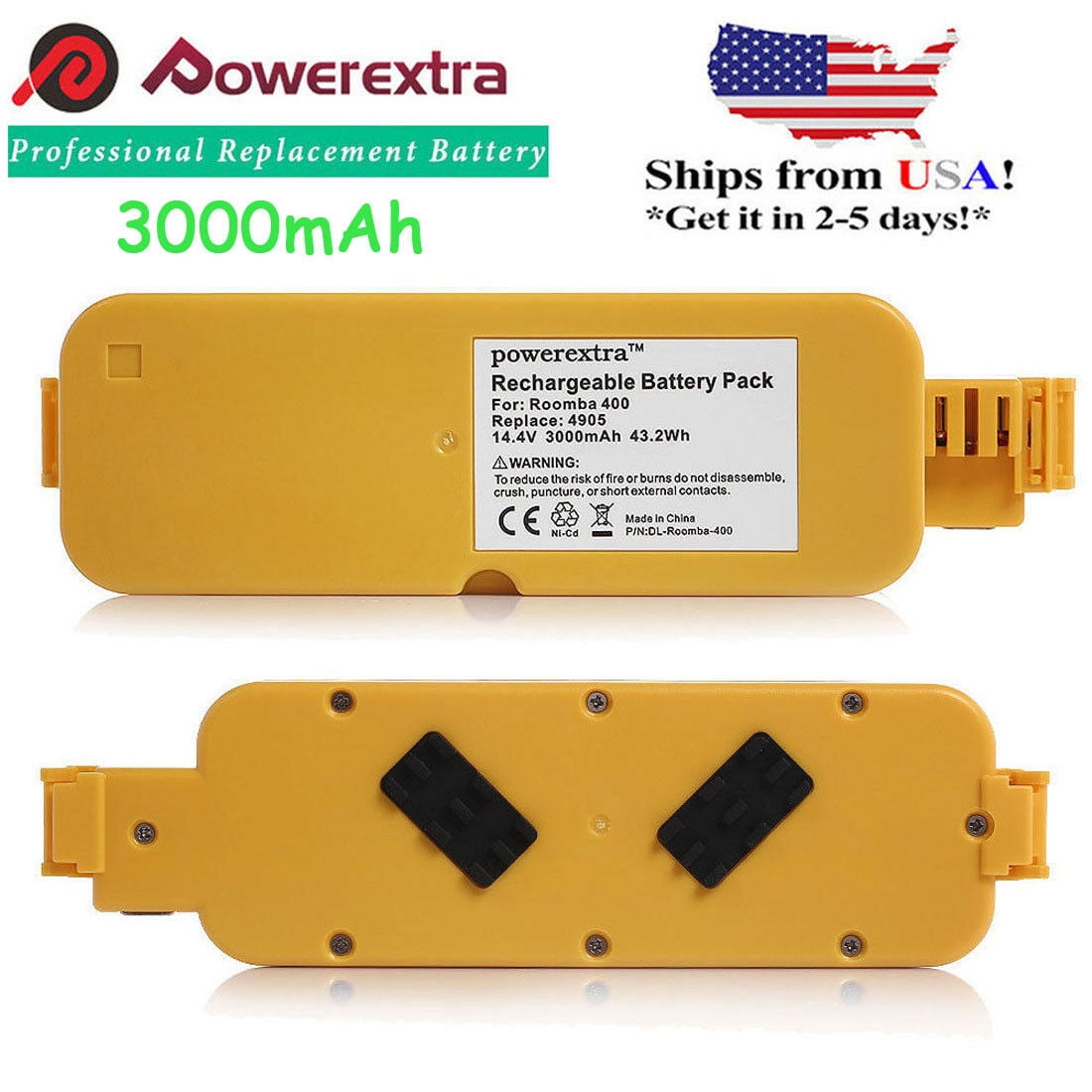 3000mAh Vacuum Replacement Battery APC For iRobot Roomba 400 4000