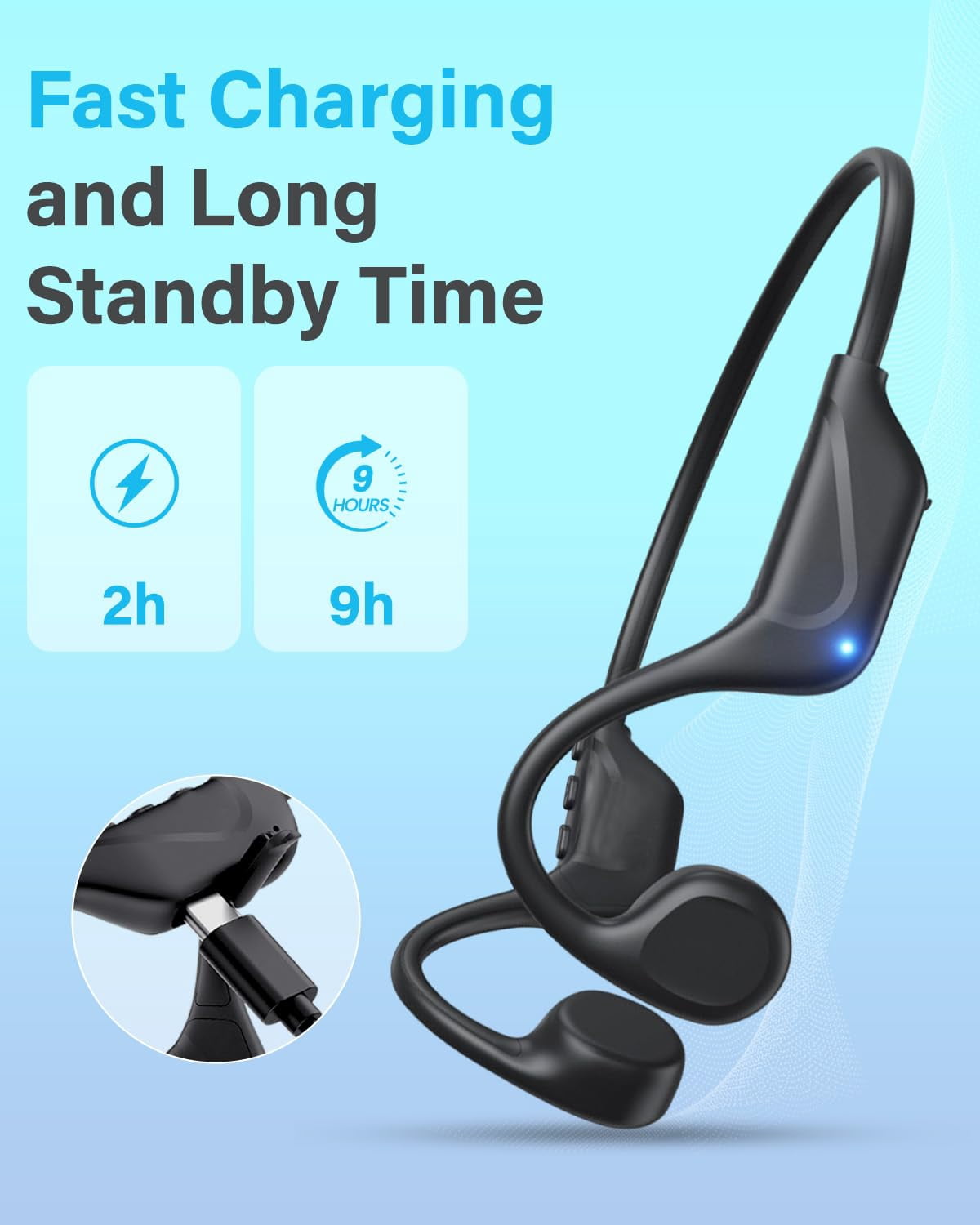 Bone conduction headphones Bluetooth, 2025 upgrade wireless headphones 5.4 Bone Conduction Headphones, waterproof sweatproof sports headphones for fitness cycling driving running
