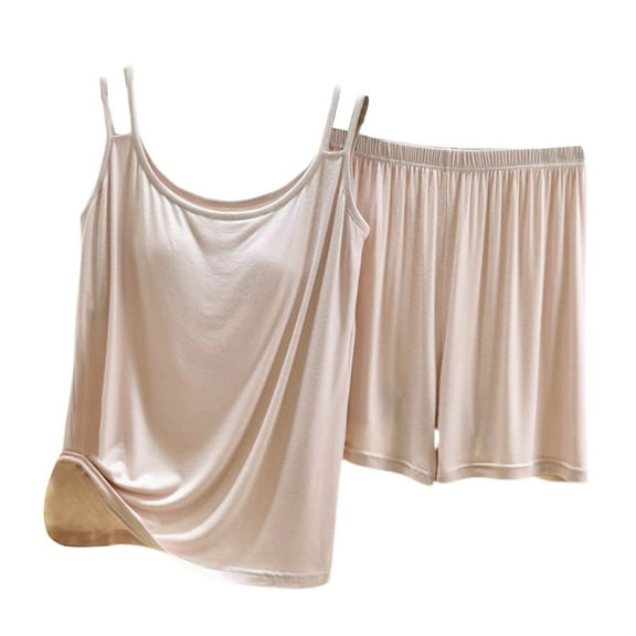 XIAONU Womens Solid Camisole Set Loose Sleeveless Scoop Neck Sleep Set Soft Cozy Sleep Camisoles