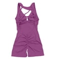 thumbnail image 4 of DHFJKG Workout Romper For Women Backless Sleeveless V Neck Sexy Yoga One Piece Short Jumpsuit Summer Gym Athletic Outfit Trendy Onesie, 4 of 7