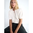 thumbnail image 4 of Free Assembly Women's Ruffle Collar Sweater with Short Sleeves, Midweight, Sizes XS-XXL, 4 of 5