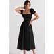 thumbnail image 2 of Mujeres Carmen Print Bustier Dress Floral Boho Midi Dress Ladies Summer Beach Swing Sundress, 2 of 3