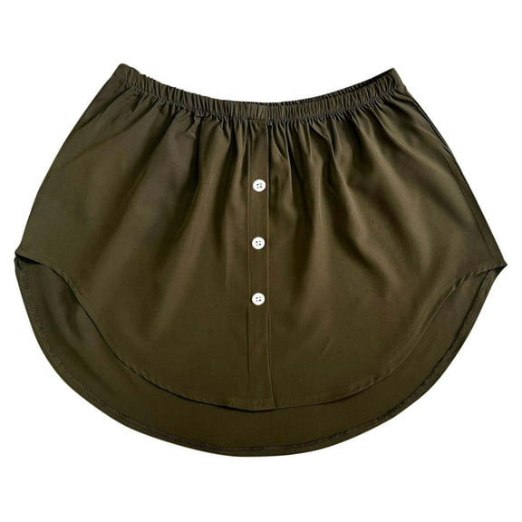 Cotton Bottom Skirt Extender for Layering Half Shirts Removable Layering Half Length Underskirt with Buttons