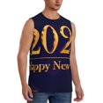 thumbnail image 2 of Fotbe 2025 Happy New Year 3 Men's Camiseta sin Mangas Estampada para Hombres, Playera Casual para Gimnasio, Entrenamiento, Playa-XX-Large, 2 of 7