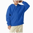 thumbnail image 3 of TOWED22 Hoodies for Teen Girls Boys Baggy Zip Up Classic Hooded Sweatshirts Casual Solid Long Sleeve Jacket with Pockets(Blue,4-5 Y), 3 of 7