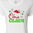 thumbnail image 4 of Inktastic Oma Claus with Christmas Santa Hat and Snowflakes Women's T-Shirt, 4 of 5
