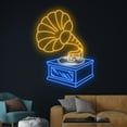 thumbnail image 3 of Handmadetneonsign Gramophone Led Sign, Recorder Neon Light, Record Player Neon Sign, Loudspeaker, 3 of 5