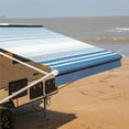 thumbnail image 1 of ALEKO Auvent RV Rétractable 12 x 8 ft Camping Imperméable Vinyle Canopée Rayures Noires, 1 of 12