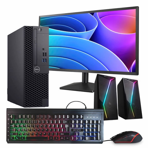 Restored Dell OptiPlex 3070 Desktop Computer Bundle | Intel Core i5, 16GB RAM, 1TB SSD | Windows 11 Pro, 24" Monitor | Blair Tech