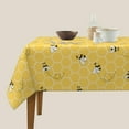 thumbnail image 3 of Bee Tablecloth 60x60 Inch Square, Bee Kind Yellow Table Cloth Honeycomb Decorations Spring Summer Round Table Cover Polyester Washable Tablecloths for Party Picnic Kitchen Dinner Decor Outdoor, 3 of 6