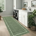 thumbnail image 2 of GlowSol 2'x8' Scalloped Washable Runner Rug Soft Non Slip Bedroom Rug Modern Indoor Runner Rug for Laundry Room Hallway Kitchen, Green, 2 of 8