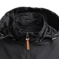thumbnail image 4 of Rrxhxhs Raincoat for Men Solid Color Detachable‑Hood Long Sleeve Windproof Waterproof Hooded Outdoor Jacket with Multi Zipper Pockets, 4 of 4
