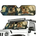 thumbnail image 2 of Jeiento Windshield Sun Shade,Fashion Dog Car Sunshade for Rubicon Sahara TJ JK JKU 2 & 4 Door-Blocks UV Rays Sun Visor Shield,Front Window Sun Shade Keeps Vehicle Cool, 2 of 6