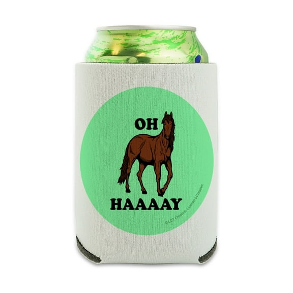 Oh Haaaay Horse Hay Hey Funny Humor Can Cooler - Drink Sleeve Hugger Collapsible Insulator - Beverage Insulated Holder