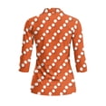 thumbnail image 3 of Uorisanigo White Polka Dots Women's Dry-Fit Golf Polo Shirts Casual Comfortable Long Sleeve Golf Polo Shirts Quarter Zip Fashion 3/4 Roll Sleeve Versatile Workout Tops for Women, 3 of 7