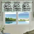 thumbnail image 3 of Valance for Windows,Happy Camping Words on Wood Board Valances Curtain Rod Pocket Valance for Kitchen Bedroom Living Room Bathroom,Country Wooden Striped Short Curtains Window Treatment 54x18in, 3 of 8