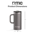 thumbnail image 5 of RTIC 16 oz Ceramic Lined Insulated Road Trip Travel Mug, Leak-Resistant Lid, Graphite, 5 of 9