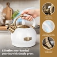 thumbnail image 3 of SUSLAS 2.64 qt Stainless Steel Whistling Tea Kettle for Stovetop, White Vintage Tea Pot, 3 of 9
