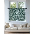 thumbnail image 4 of Sheer Curtains 45 Inch Length, Dark Green Spring Floral Semi Sheer Curtains Light Filtering Window Treatment, Farmhouse Flowers Elegant Pastoral Privacy Voile Drapes for Living Room 52x45 Inch, 4 of 7