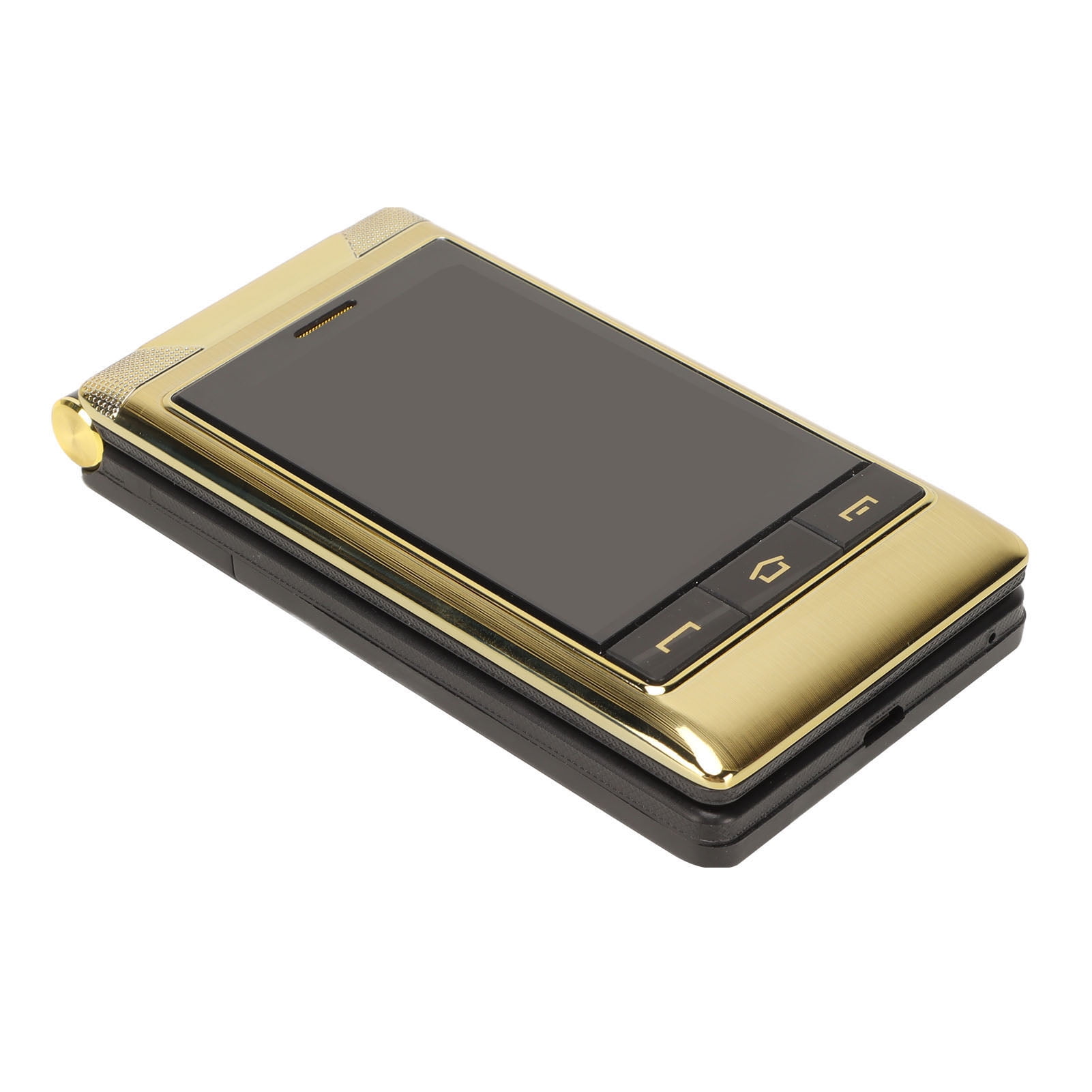 M Buder Flip 2G Seniors Phone with 2.8-Inch Double Sided Large Display, Built-in 5900mAh Battery, Long Standby Dual SIM Mobile Phone, 1.3MP Flashlight Camera and Music Player Support, Elegant Gold
