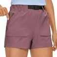 thumbnail image 2 of aidice Womens Summer Hiking Shorts Lightweight Quick Dry Comfy Trackshorts with Zipper Pockets Solid Color, 2 of 8