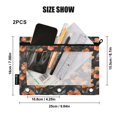 thumbnail image 3 of Orange Flower and Leaves 2 Pack Pencil Pouch for 3 Ring Binder Smooth Zipper Folders with Pockets Clear Window Pencil Case, 3 of 6
