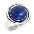 thumbnail image 1 of 925 Silver Ring For Women - Girls Blue Real Lapis Lazuli Stone Silver Ring Size 6 September Birthstone Costume Silver Ring Size 6 Gift For Women On Friendship Day 925 Silver Jewelry With Gemstone, 1 of 6