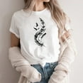thumbnail image 2 of JURANMO Clearance Cute Tops for Women Summer Crewneck Short Sleeve Tshirts Fashion Graphic Tees Shirt Casual Comfy Blouses 2025 Vacation Outfits White M, 2 of 5
