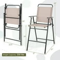 thumbnail image 3 of Costway 4PCS Patio Folding Bar-height Chairs with Armrests Quick-drying Seat Beige Backyard, 3 of 8