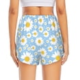 thumbnail image 4 of Uemuo Daisies Flowers Pattern Women's Athletic Shorts High Waisted Running Shorts with Liner Pockets Gym Elastic Workout Shorts-Medium, 4 of 9