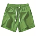 thumbnail image 4 of KPOPLK Mens 5 Inch Linen Shorts - Casual Elastic Waist Drawstring Summer Beach Shorts with Pocket(AG,L), 4 of 8