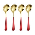 thumbnail image 2 of Nomeni Tableware Round Spoon 304 Stainless Spoon Fork Household Cute Small Soup Spoon Thick Round Bottom Eating Spoon, 2 of 9