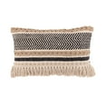 thumbnail image 5 of · REDEARTH · Boho Textured Throw Pillow Cushion Covers - Lumbar Woven Tufted Decorative Farmhouse Cases Set for Couch, Sofa, Bed, Chair, Dining, Patio, Outdoor; 100% Cotton (12"x20", Black) Pack of 2, 5 of 7