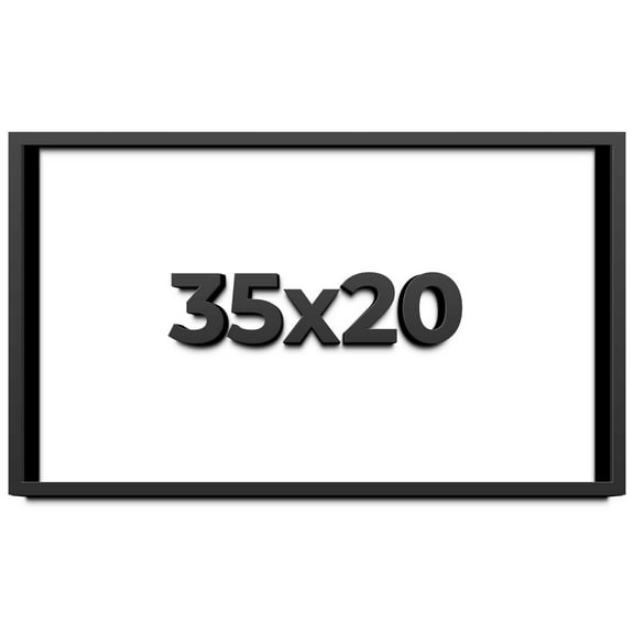 35x20 Shadow Box Frame Black | 1 inches Deep Real Wood Contemporary Shadowbox Display Frame | UV