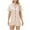 Beige, variant on Timdgard Womens Pajamas Sets Satin Ruffle Short Sleeve Button down Shirts Shorts Loungewear Loose Outfits