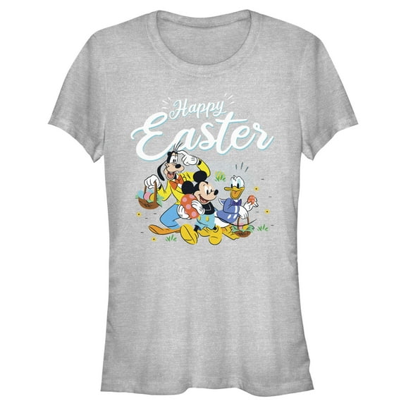 Junior's Mickey & Friends Happy Easter Friends  Graphic Tee Athletic Heather X Large