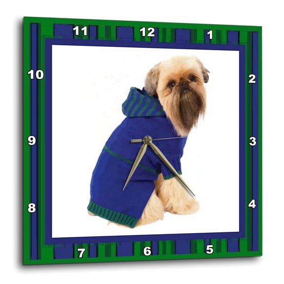 3drose, Doggie in Hoodie, 10x10 Wall Clock