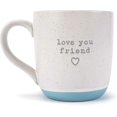 thumbnail image 3 of Elanze Designs Love You Friend Speckled Blue 13 ounce Ceramic Coffee Mugs Set of 2, 3 of 4