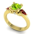 thumbnail image 2 of Diamond-Capitals 2.50 Carat Round Cut Peridot & Garnet Gemstone Unique 3 Stone Wedding Ring for Ladies Solid 14K Yellow Gold Size 3, 2 of 8