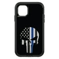 thumbnail image 1 of DistinctInk Custom SKIN / DECAL compatible with OtterBox Defender for iPhone 11 Pro (5.8" Screen) - Thin Blue Line Skull - Show Your Support for First Responders, 1 of 5