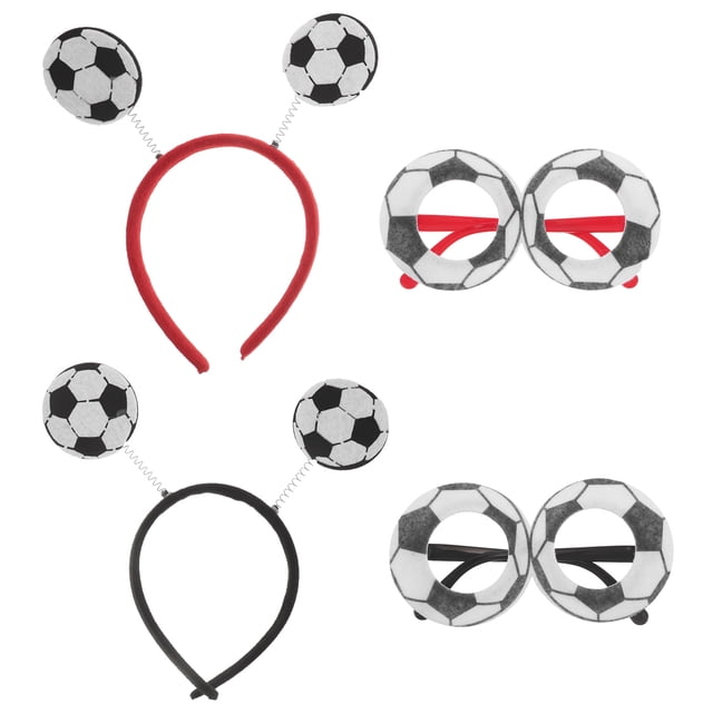 BESTYASH 4Ud Gafas Con De Fútbol Y Diadema Para Fans Y De Partidos