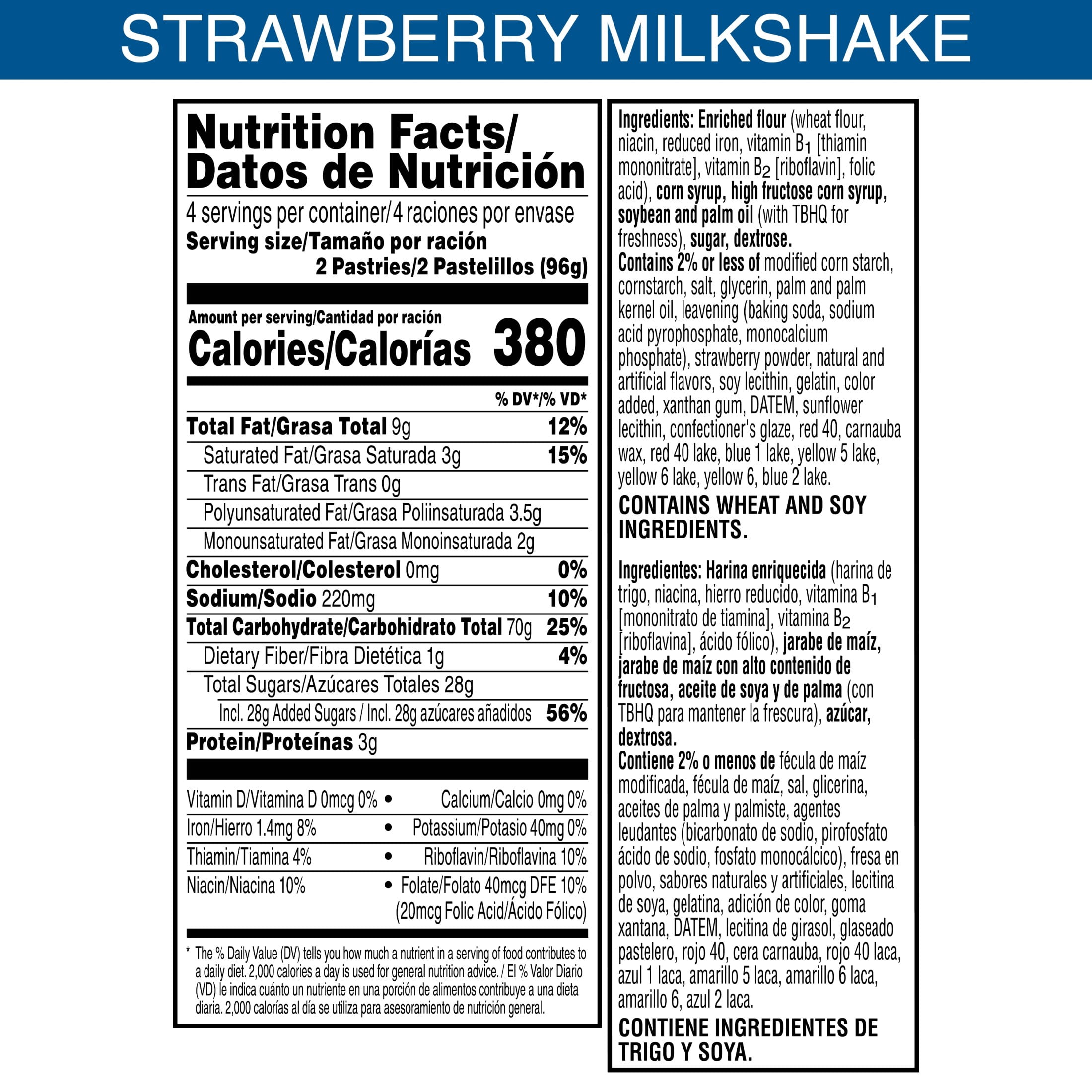 (12 pack) Pop-Tarts Frosted Strawberry Milkshake Toaster Pastries, Breakfast Foods, Shelf-Stable, 13.5 oz (8 Count)